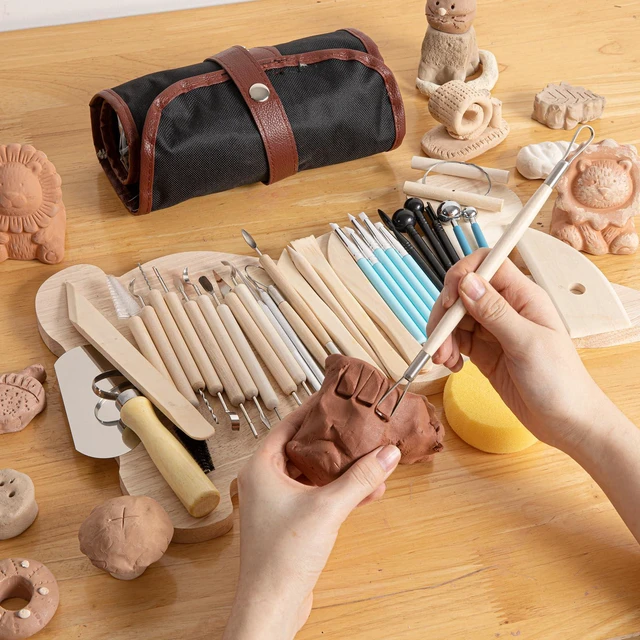 Alt view image 7 of 7 - 36PCS Pottery & Clay Sculpting Tools, Ceramics Polymer Tools Set, Clay Modeling Tools with Case for Air Dry Clay, Carving, Molding, Pottery Wheel, Crafting Supplies, Pros, Beginners, Adults