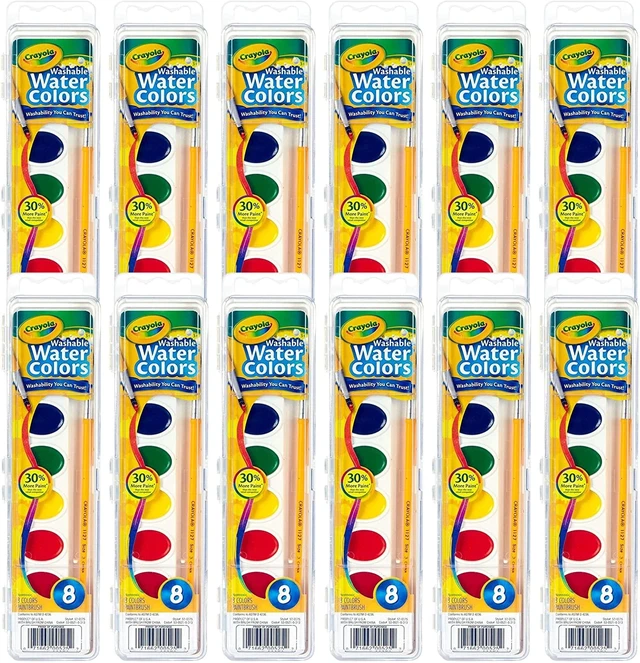 Main image of Washable Watercolor Paint Sets, Bulk Art Supplies for Teacher 12ct | Watercolor Paint Sets for Kids, Teachers Classroom School Supplies, Preschool & Kindergarten Crafting Activities for Toddlers