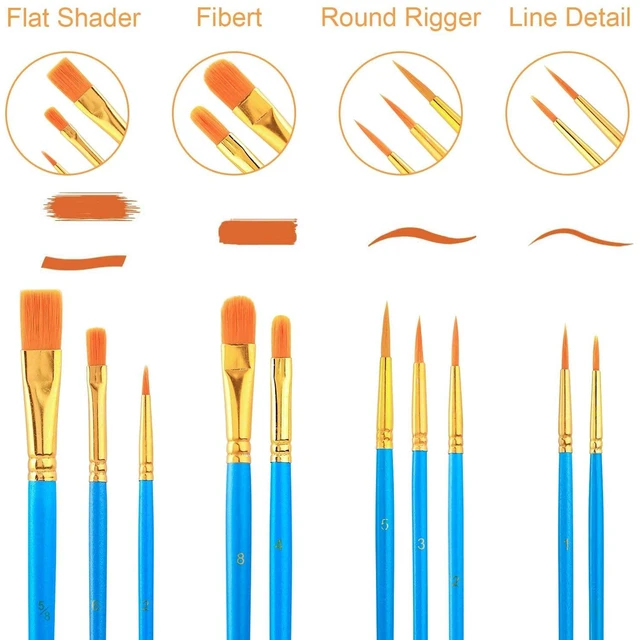 Alt view image 3 of 7 - Paint Brush Palette Set, 12 Packs of 120 Brushes and 12 Tray Palettes | Nylon Brush Head, Suitable for Oil Watercolor, etc., Perfect Art Painting Set