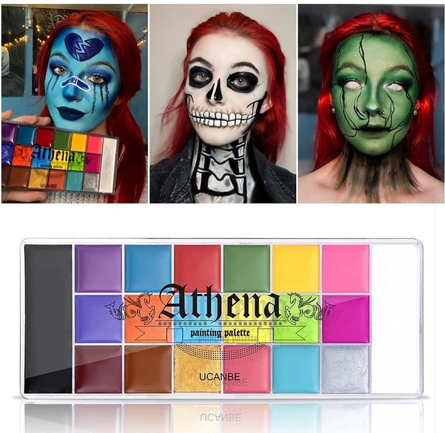 Alt view image 2 of 7 - Face Body Paint Set-Athena Painting Palette,10 Professional Artist Brush,Large Deep Pan Ideal for Halloween Cosplay Party SFX Arty Stage Makeup