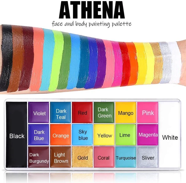 Alt view image 4 of 7 - Face Body Paint Set-Athena Painting Palette,10 Professional Artist Brush,Large Deep Pan Ideal for Halloween Cosplay Party SFX Arty Stage Makeup