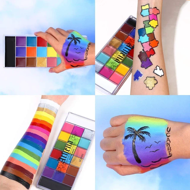Alt view image 7 of 7 - Face Body Paint Set-Athena Painting Palette,10 Professional Artist Brush,Large Deep Pan Ideal for Halloween Cosplay Party SFX Arty Stage Makeup