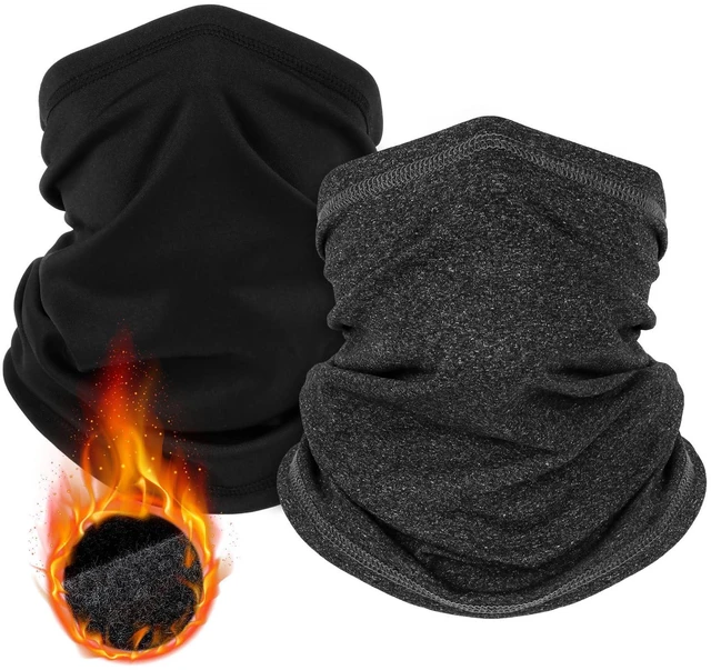 Main image of 2 Pack Winter Neck Gaiter Warmer for Men & Women, Windproof Face Cover Soft Fleece Face Mask Scarf for Cold Weather Outdoor Sports Skiing Cycling