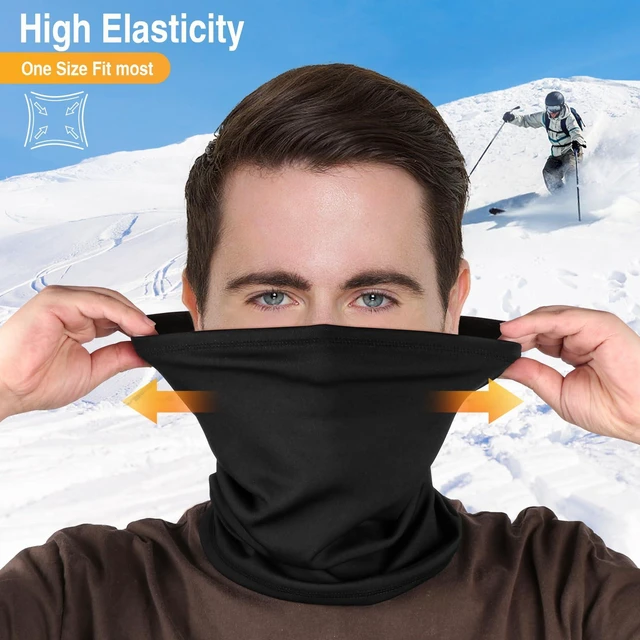 Alt view image 3 of 7 - 2 Pack Winter Neck Gaiter Warmer for Men & Women, Windproof Face Cover Soft Fleece Face Mask Scarf for Cold Weather Outdoor Sports Skiing Cycling