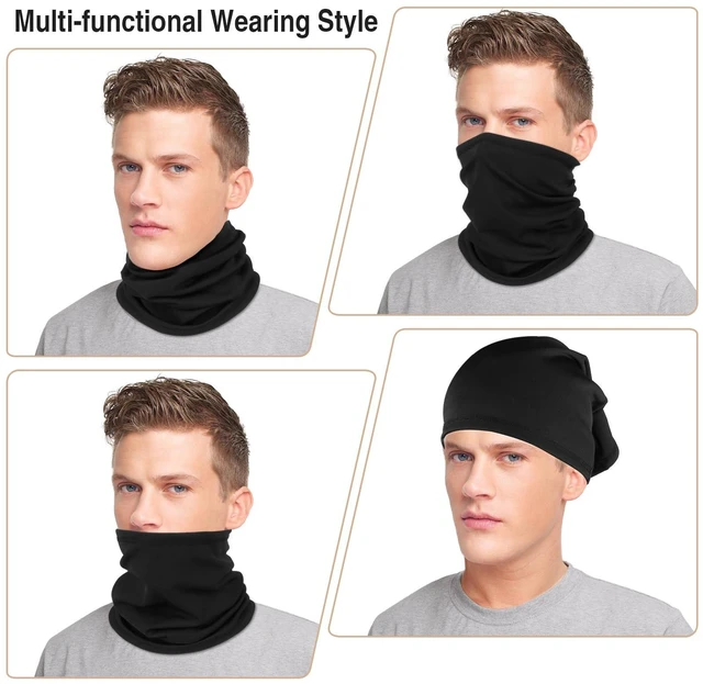 Alt view image 6 of 7 - 2 Pack Winter Neck Gaiter Warmer for Men & Women, Windproof Face Cover Soft Fleece Face Mask Scarf for Cold Weather Outdoor Sports Skiing Cycling