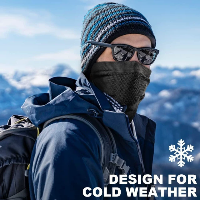 Alt view image 2 of 7 - 1-2 Pack Winter Neck Gaiter Neck Warmer Ski Mask for Men Women | Breathable Thermal Windproof Half Face Cover for Cold Weather Skiing Running Hiking Hunting Snowboarding Cycling Motorcycle