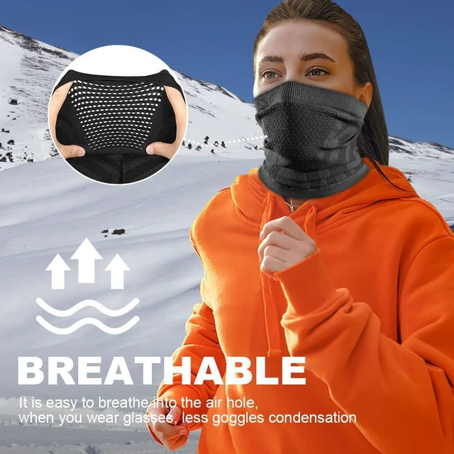 Alt view image 5 of 7 - 1-2 Pack Winter Neck Gaiter Neck Warmer Ski Mask for Men Women | Breathable Thermal Windproof Half Face Cover for Cold Weather Skiing Running Hiking Hunting Snowboarding Cycling Motorcycle