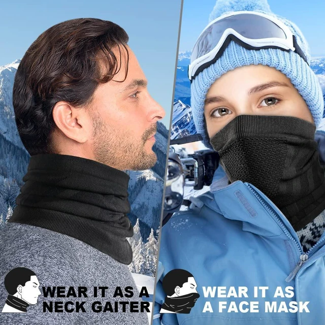 Alt view image 6 of 7 - 1-2 Pack Winter Neck Gaiter Neck Warmer Ski Mask for Men Women | Breathable Thermal Windproof Half Face Cover for Cold Weather Skiing Running Hiking Hunting Snowboarding Cycling Motorcycle