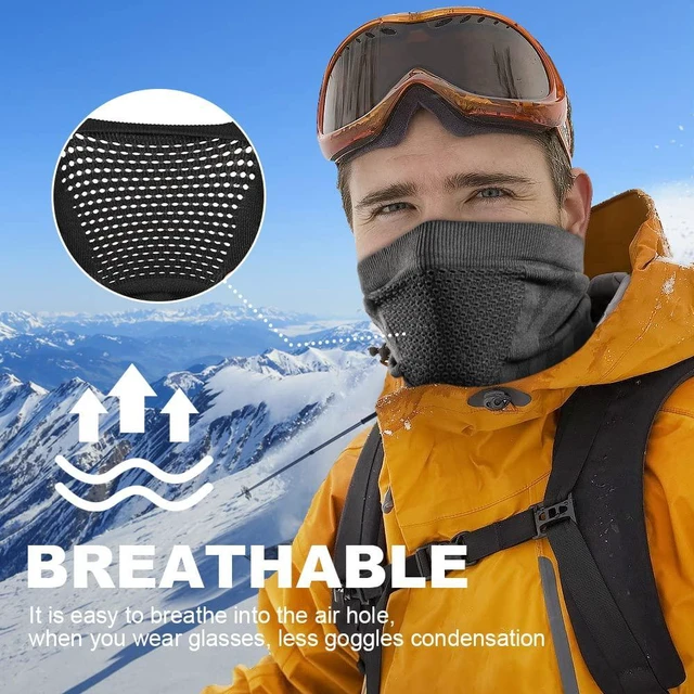 Alt view image 7 of 7 - 1-2 Pack Winter Neck Gaiter Neck Warmer Ski Mask for Men Women | Breathable Thermal Windproof Half Face Cover for Cold Weather Skiing Running Hiking Hunting Snowboarding Cycling Motorcycle