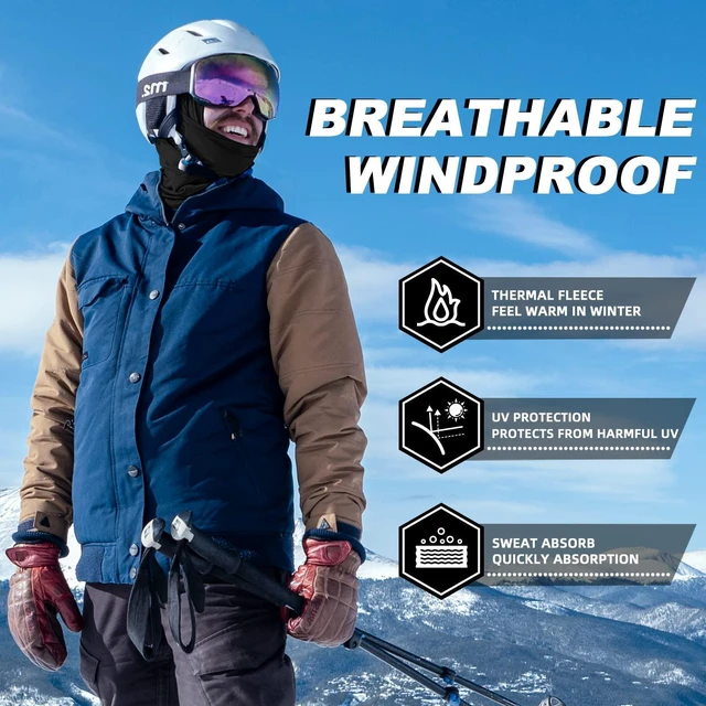Alt view image 2 of 6 - Windproof Thermal Balaclava Ski Mask for Men and Women Cycling | Thermal Fleece Balaclava Keeps You Warm and Protected from Wind during Cycling, Running, Skiing and Other Cold Weather Sports