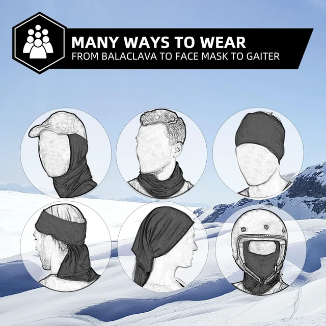 Alt view image 5 of 6 - Windproof Thermal Balaclava Ski Mask for Men and Women Cycling | Thermal Fleece Balaclava Keeps You Warm and Protected from Wind during Cycling, Running, Skiing and Other Cold Weather Sports