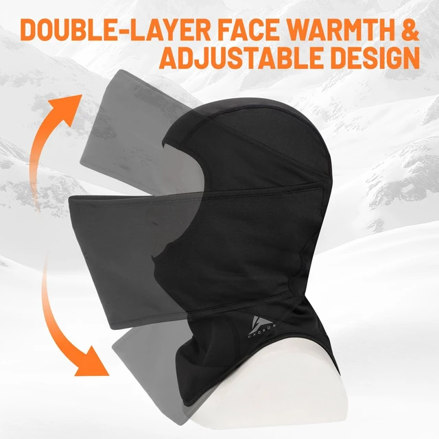 Alt view image 3 of 7 - Winter Balaclava Ski Mask,Windproof & Thermal,Face Mask for Skiing,Motorcycling,Fishing,Running Black