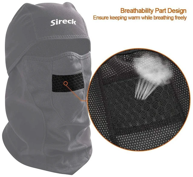 Alt view image 5 of 7 - Cold Weather Balaclava Ski Mask, Water Resistant and Windproof Fleece Thermal Face Mask, Cycling Motorcycle Neck Warmer Hood Winter Gear for Men Women