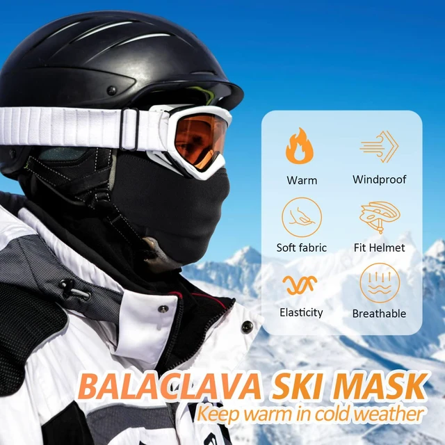 Alt view image 4 of 7 - Winter Balaclava for Men Women, Thermal Ski Mask Cold Weather Face Mask | Windproof & Warm Fleece, Helmet friendly, for Motorcycle Skiing Cycling Snowboarding,Outdoor Work, Glasses Compatible