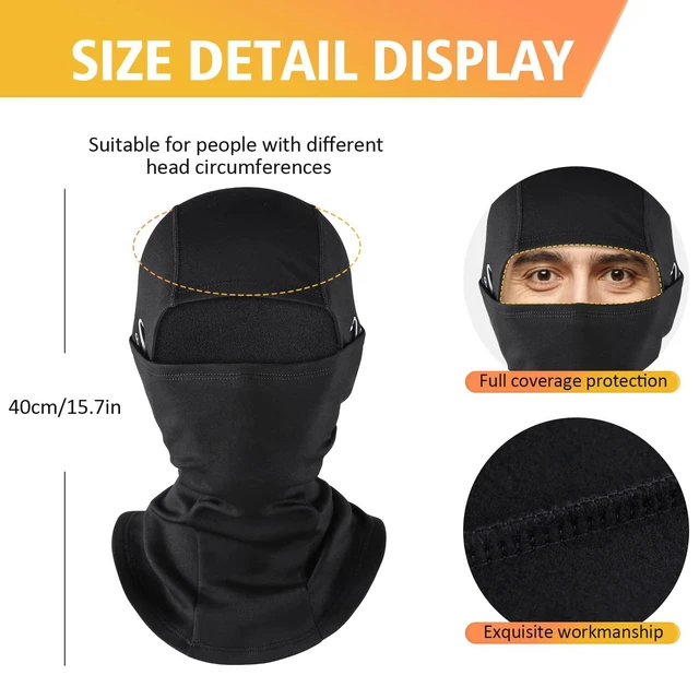 Alt view image 5 of 7 - Winter Balaclava for Men Women, Thermal Ski Mask Cold Weather Face Mask | Windproof & Warm Fleece, Helmet friendly, for Motorcycle Skiing Cycling Snowboarding,Outdoor Work, Glasses Compatible