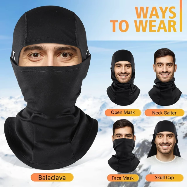 Alt view image 6 of 7 - Winter Balaclava for Men Women, Thermal Ski Mask Cold Weather Face Mask | Windproof & Warm Fleece, Helmet friendly, for Motorcycle Skiing Cycling Snowboarding,Outdoor Work, Glasses Compatible