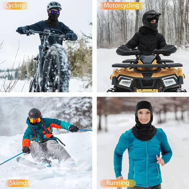 Alt view image 7 of 7 - Winter Balaclava for Men Women, Thermal Ski Mask Cold Weather Face Mask | Windproof & Warm Fleece, Helmet friendly, for Motorcycle Skiing Cycling Snowboarding,Outdoor Work, Glasses Compatible