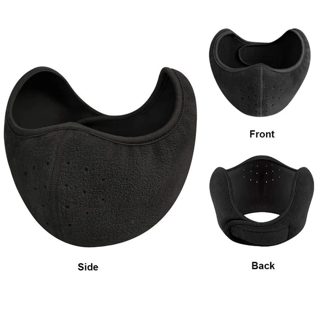 Alt view image 2 of 7 - Winter Windproof Face Mask, Warm Fleece Breathable Dust Mask | Stay warm with soft polar fleece, breathable airflow, adjustable fit, and windproof protection for winter outdoor activities