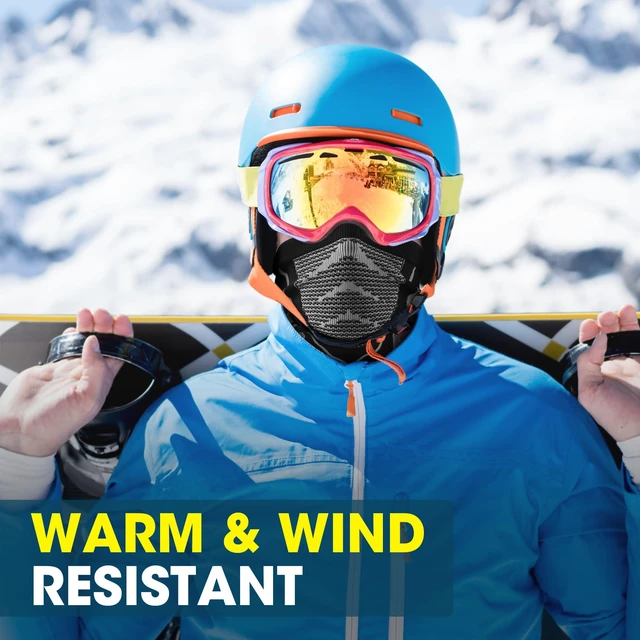 Alt view image 5 of 7 - Winter Neck Warmer Half Face Mask, Windproof Thermal Anti-Fog | Seamless Circular Knit, Stretch Fit, Stay-Put, Vented Anti-Fog, Balaclava Ski Mask for Skiing Snowboarding Cycling Running