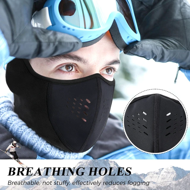 Alt view image 2 of 7 - Breathable Half Face Mask for Men Women Warm Thermal Balaclava | Windproof Skiing Snowboarding Motorcycle Cycling Hiking Winter Cold Weather Outdoor Sports