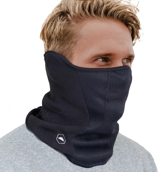 Main image of Half Ski Mask for Men & Women, Winter Face Mask for Cold Weather, Half Balaclava Neck Gaiter Warmer, Motorcycle Face Mask Black
