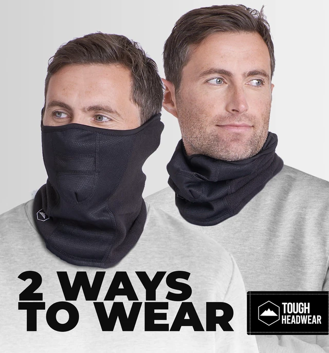 Alt view image 5 of 6 - Half Ski Mask for Men & Women, Winter Face Mask for Cold Weather, Half Balaclava Neck Gaiter Warmer, Motorcycle Face Mask Black