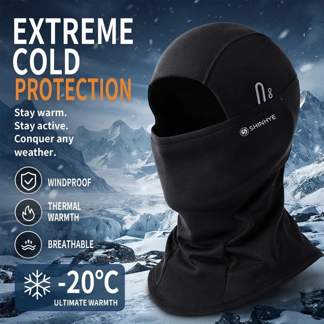 Alt view image 2 of 7 - Balaclava Ski Mask for Cold Weather, Windproof Thermal Face Masks for Winter Outdoor Sport, Riding Motorcycle Snowboarding Ice Fishing Warm Mask Unisex Black