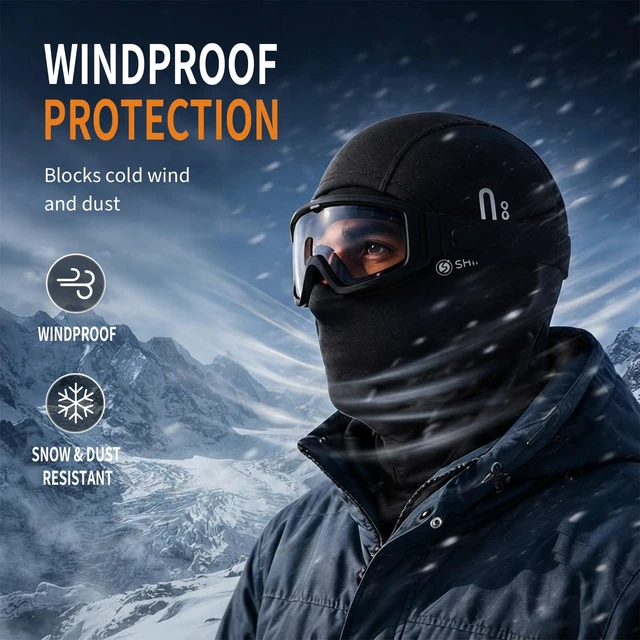Alt view image 4 of 7 - Balaclava Ski Mask for Cold Weather, Windproof Thermal Face Masks for Winter Outdoor Sport, Riding Motorcycle Snowboarding Ice Fishing Warm Mask Unisex Black