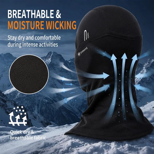 Alt view image 5 of 7 - Balaclava Ski Mask for Cold Weather, Windproof Thermal Face Masks for Winter Outdoor Sport, Riding Motorcycle Snowboarding Ice Fishing Warm Mask Unisex Black