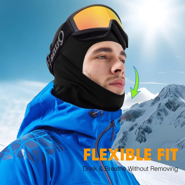 Alt view image 3 of 7 - 1-2 Pack Ski Mask Balaclava, Windproof Warmer Thermal Winter Men | Ultra-Soft & Breathable Fabric, Perfect Helmet Fit, Cold Weather Face Mask for Skiing Snowboarding Motorcycle Cycling, Women