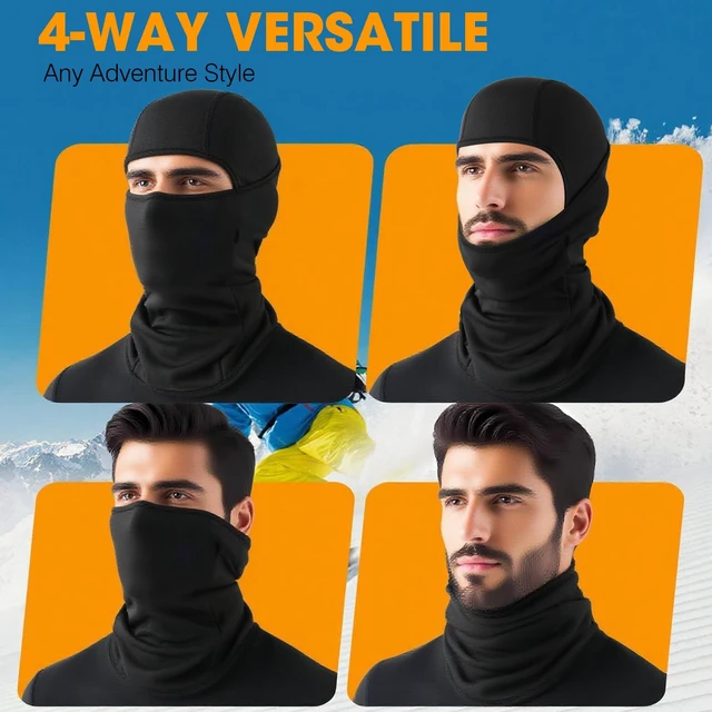 Alt view image 4 of 7 - 1-2 Pack Ski Mask Balaclava, Windproof Warmer Thermal Winter Men | Ultra-Soft & Breathable Fabric, Perfect Helmet Fit, Cold Weather Face Mask for Skiing Snowboarding Motorcycle Cycling, Women