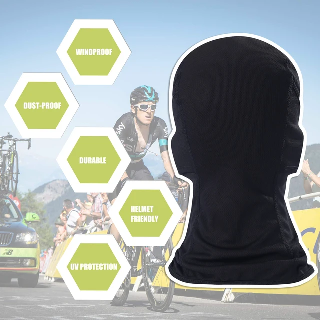 Alt view image 4 of 7 - Balaclava Face Mask Adjustable Windproof UV Protection Hood (Black)