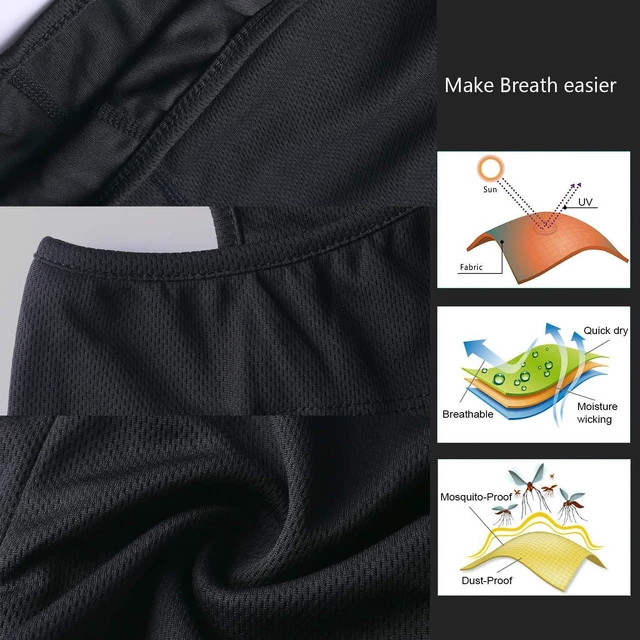Alt view image 6 of 7 - Balaclava Face Mask Adjustable Windproof UV Protection Hood (Black)