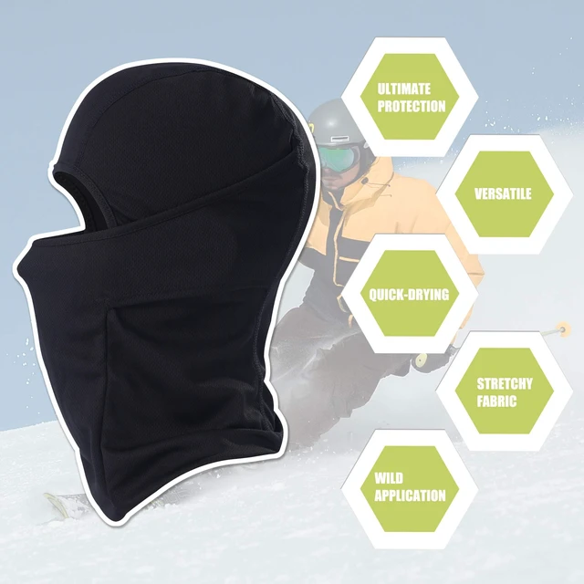Alt view image 5 of 7 - Balaclava Face Mask Adjustable Windproof UV Protection Hood (Black)