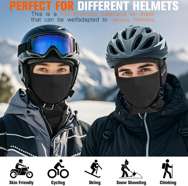 Alt view image 4 of 7 - Balaclava Ski Mask for Men Women Thermal Winter Face Mask for Cold Weather | Windproof Fleece Full Face Cover Fits Under Helmet for Cycling, Motorcycle, Skiing, Winter Sports and Outdoor Work