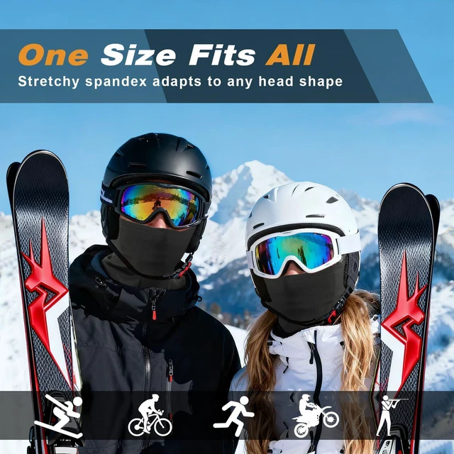Alt view image 6 of 7 - Balaclava Ski Mask for Men Women,Windproof Thermal Winter Face Mask for Cold Weather Skiing Cycling Snowboarding