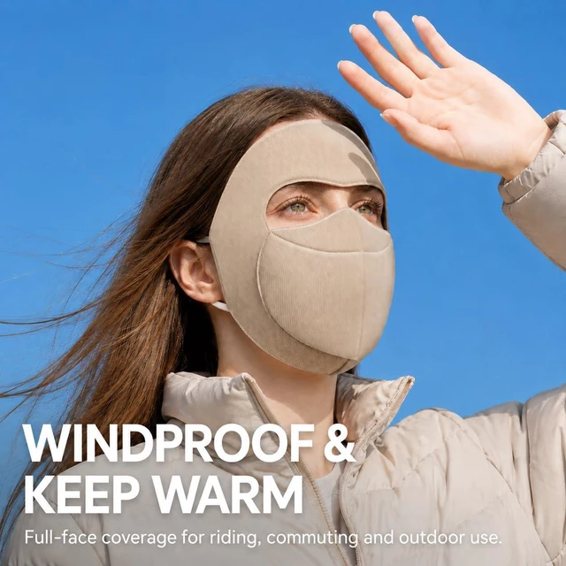 Alt view image 7 of 7 - Full Face Mask, UPF 50+ Windproof Cover for Cycling Commuting | Weight: 17g lightweight face cover; Breathability: 3D mouth panel; Fit: Adjustable ear loops; Reflective logo