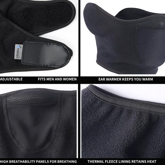 Alt view image 4 of 6 - Balaclava Half Face Mask Adjustable Fastener Windproof for Ski | Warm,soft,good stretch breathable thermal fleece balaclavas winter snowboard motocycle bike ninja