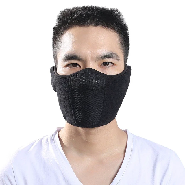 Alt view image 4 of 7 - Half Ski Mask Windproof Fleece Ear Warmer Face Cover Winter Cold Weather Men