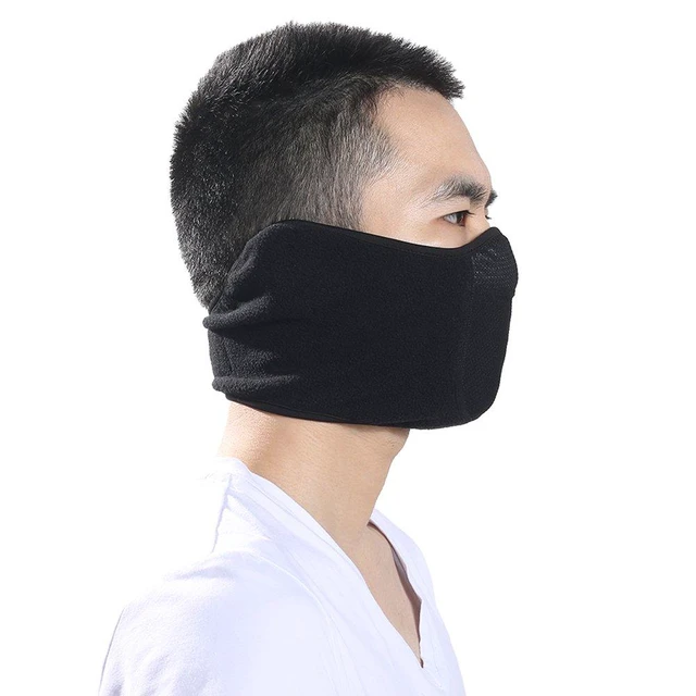 Alt view image 5 of 7 - Half Ski Mask Windproof Fleece Ear Warmer Face Cover Winter Cold Weather Men