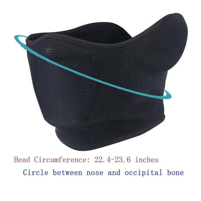 Alt view image 7 of 7 - Half Ski Mask Windproof Fleece Ear Warmer Face Cover Winter Cold Weather Men