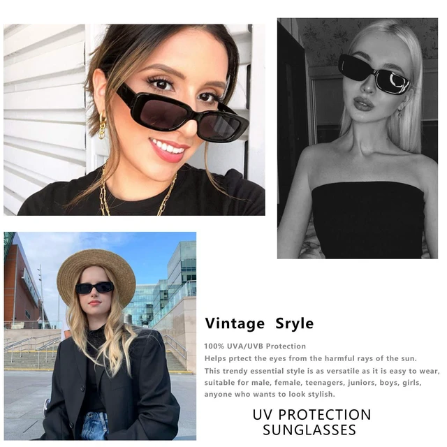 Alt view image 2 of 7 - Retro Rectangle Sunglasses Women and Men Vintage Small Square Sun Glasses UV Protection Glasse