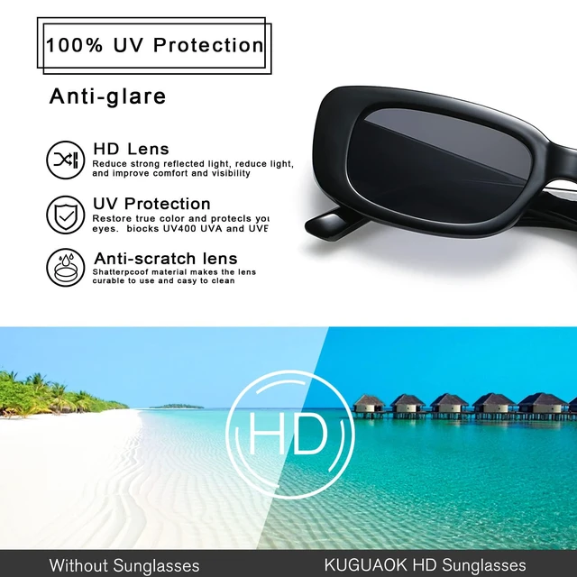 Alt view image 4 of 7 - Retro Rectangle Sunglasses Women and Men Vintage Small Square Sun Glasses UV Protection Glasse