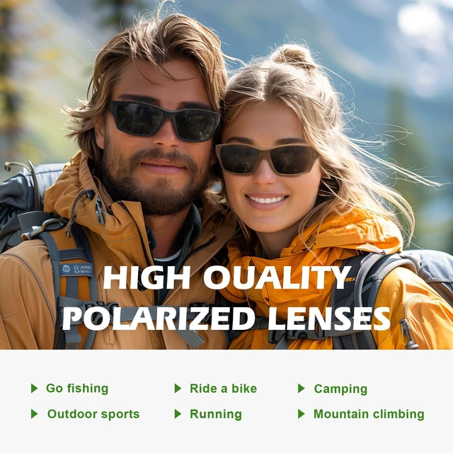 Alt view image 2 of 7 - Polarized Sunglasses Men Women, Wrap Around Mens Sunglasses for Mens Womens Cycling Running UV Protection (Black)