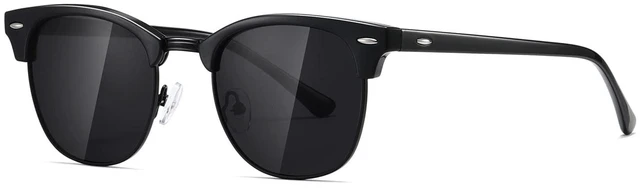 Main image of Men's Polarized Sunglasses, Semi Rimless Retro UV400 Shades AE0369 | Classic Style, Polycarbonate Lenses, Lightweight Metal Frame, Driving, Travel