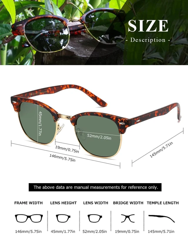 Alt view image 5 of 7 - Men's Polarized Sunglasses, Semi Rimless Retro UV400 Shades AE0369 | Classic Style, Polycarbonate Lenses, Lightweight Metal Frame, Driving, Travel