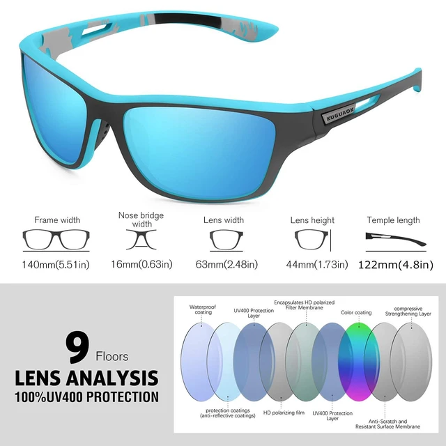Alt view image 4 of 6 - Polarized Sports Sunglasses for Men Driving Cycling Fishing Sun Glasses 100% UV Protection Goggles