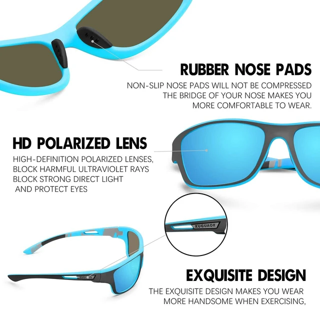 Alt view image 5 of 6 - Polarized Sports Sunglasses for Men Driving Cycling Fishing Sun Glasses 100% UV Protection Goggles