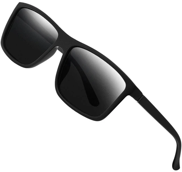 Main image of Polarized Sunglasses for Men Driving Mens Sunglasses Rectangular | Vintage Sun Glasses for Men Women, UV Protection Lightweight Fishing Sunglasses, Trendy Retro Shades for Men, Matte Black