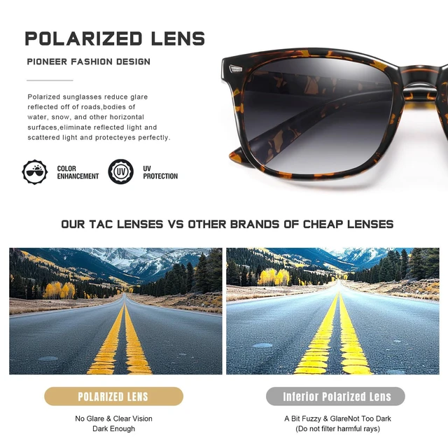 Alt view image 5 of 7 - Polarized Sunglasses for Women and Men Classic Trendy Sun Glasses with UV Protection
